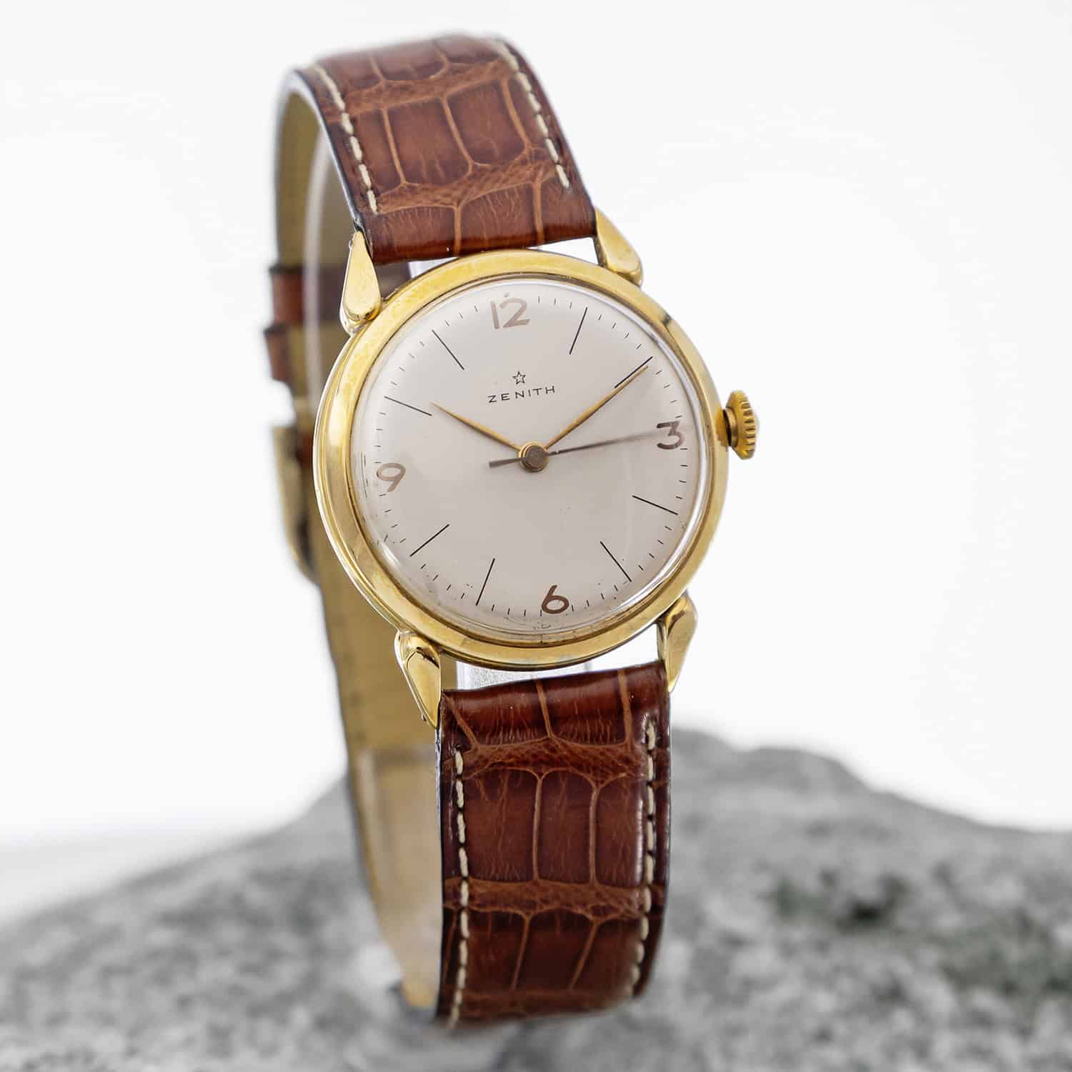 Zenith montre habillée vintage or – Image 3